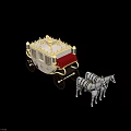 Ornate Horse-Drawn Carriage With White Horses Golden Accents And Red Seats Elegant Vintage Design