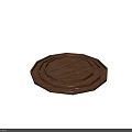 Ceramic Vessels Octagonal Stacked Design With Geometric Pattern Brown Texture Trays 3d model