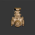 Golden Intricate Engine Model With Glossy Metallic Components And Mechanical Structure 3d model