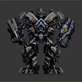 Detailed Humanoid Sci Fi Robot With Metallic Armor And Complex Mechanical Design