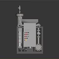 Industrial Processing Equipment With Pipeline System Cylindrical Vessel And Control Panel
