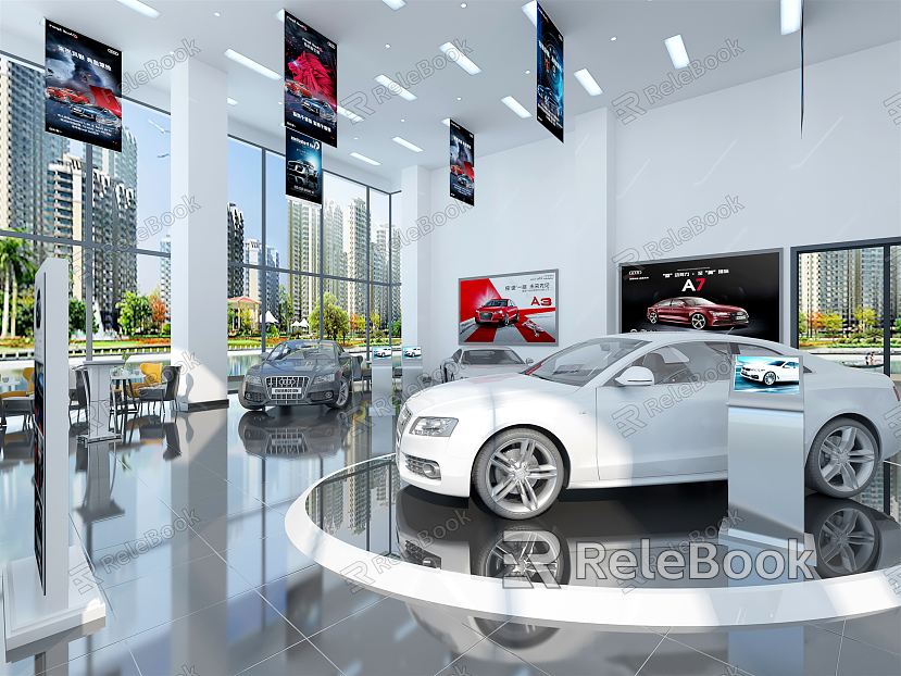 Modern showroom used car showroom model