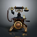 Vintage Rotary Dial Telephone With Retro Metal Design Classic Handset And Communication Features
