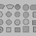 New Chinese Style Flower Window Hollow Window Hollow Window Carved Window Grated Window 3d model
