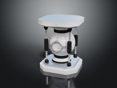 Durable Hardware Tools With Octagonal Base White Structure Black Supports And Spherical Component 3d model