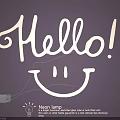 Decorative Neon Lamp with Hello Text and Smiley Face Design for Wall Decor
