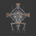 Futuristic Mechanical Creature With Intricate Metal Design Multi Legged Structure And Orange Accents