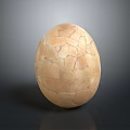 Brown Cracked Egg With Textured Shell On Dark Smooth Background 3d model