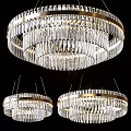 Modern Luxury Crystal Chandelier With Round Design And Sparkling Hanging Crystal Pendants