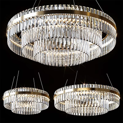 Modern Luxury Crystal Chandelier With Round Design And Sparkling Hanging Crystal Pendants 3d model