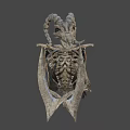 Skeletal Dragon Game Movie Character With Metallic Structure And Intricate Bones