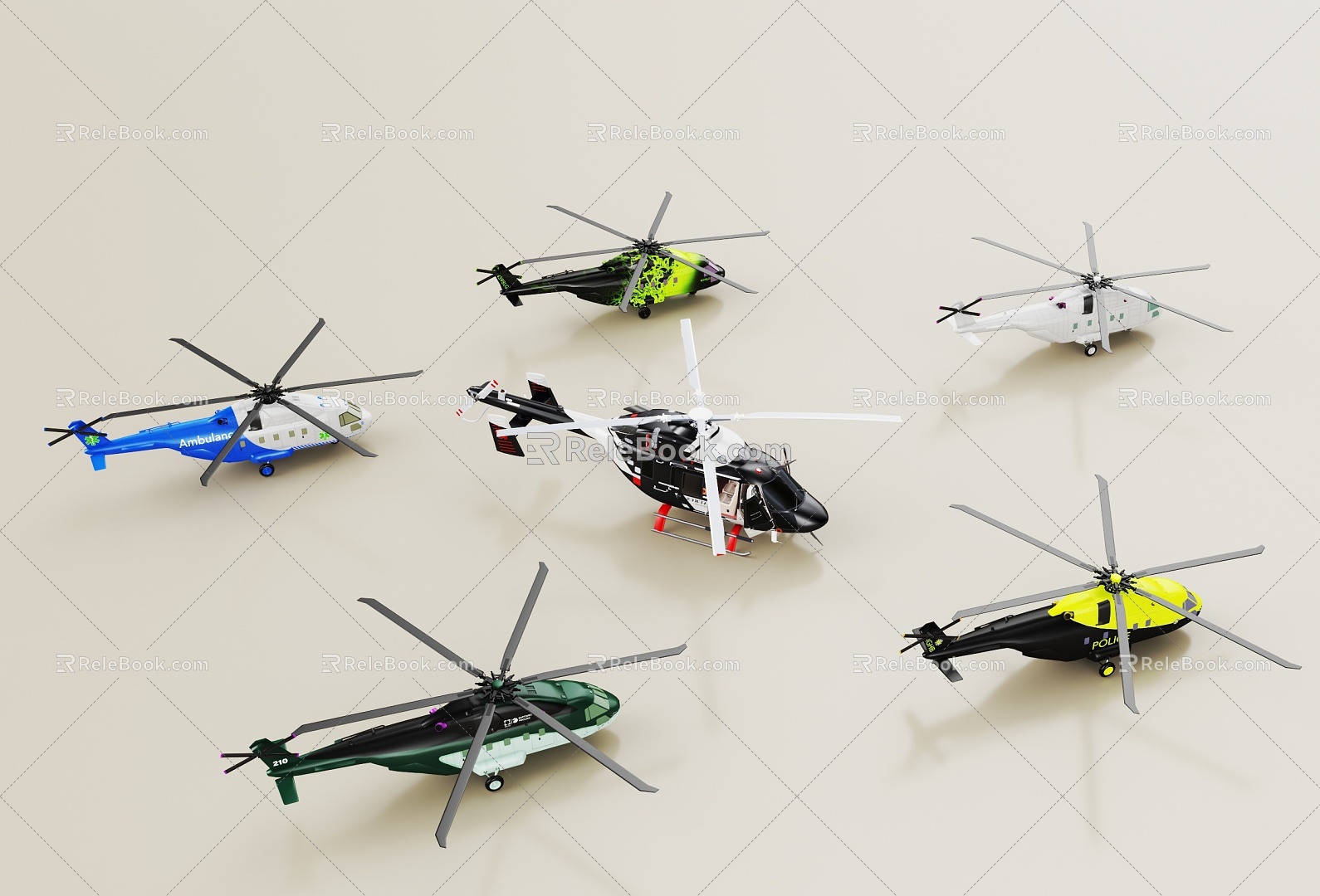 Aircraft helicopter 3d model