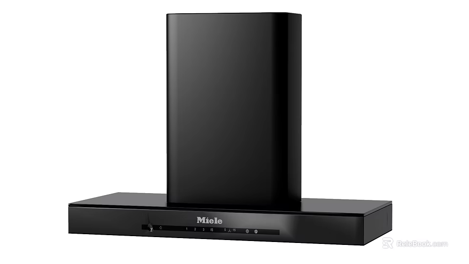 Miele Black Range Hood Contemporary Kitchen Appliance With Sleek Modern Design 3d model 