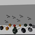 Colorful Dumbbells And Barbell Plates With Various Weights For Home Gym Fitness Training