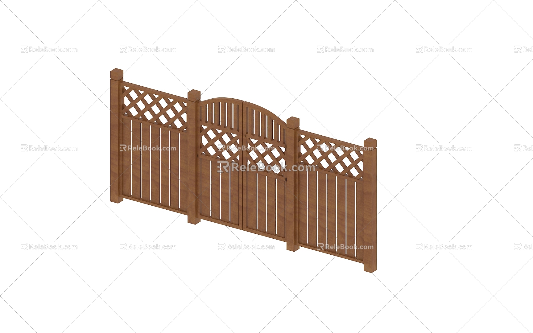 Wooden fence, vegetable plot, wooden door 3d model