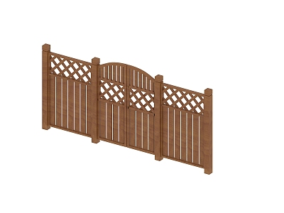 Wooden fence, vegetable plot, wooden door 3d model