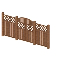 Wooden fence, vegetable plot, wooden door 3d model