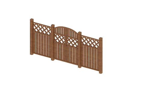 Wooden fence, vegetable plot, wooden door 3d model