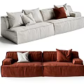 baxter damascus sofa double sofa 3d model