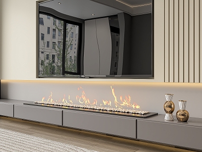 Modern Fireplace Electronic Fireplace Stove 3d model