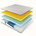 Stacked Mattress Layers With Colored Foam And Supportive Base Structure Design