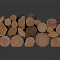 Natural Stacked Firewood Logs For Household Cooking And Warmth Supply