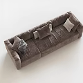 Modern Taupe Velvet Sectional Sofa With Plush Throw Pillows In Light Setting