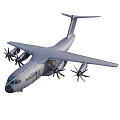 A400M Military Transport Aircraft With Four Propellers Gray Fuselage And Dual Views