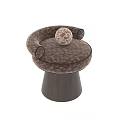 Stylish Patterned Single Chair With Fabric Upholstery And Wooden Tapered Base