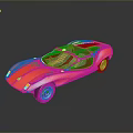 Orange Sleek Sports Car With Aerodynamic Body Transparent Roof Black Wheels And Unique Design