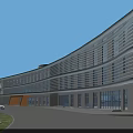 Aerial View Planning of Modern Building Complex with Parking Lot Road Layout and Green Area