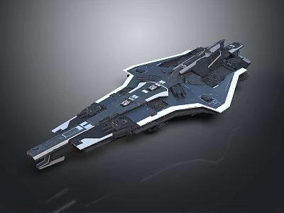 Futuristic Warship With Advanced Design And Structure 3d model