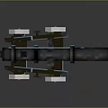 Pixel Style Military Weapon With Camouflage Design White Wheels And Long Cannon Barrel