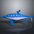 3D Rendered Blue Aquatic Animal With White Spots Pointed Snout Fins And Tail