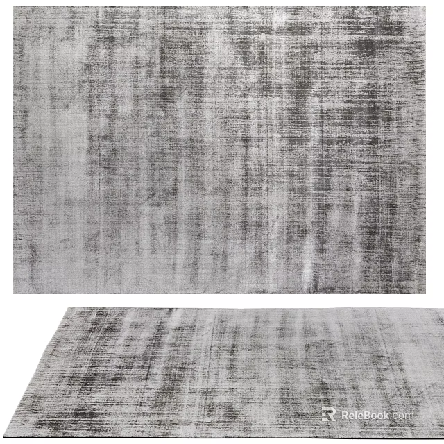 Modern Textured Gray Square Rug With Abstract Pattern For Living Room Decor 3d model 