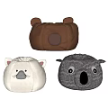 Plush Animal Shaped Bean Bag Chair With Brown Bear White Cat And Gray Koala Designs