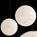 Textured White Spherical Pendant Lights With Natural Pattern For Interior Design 3d model