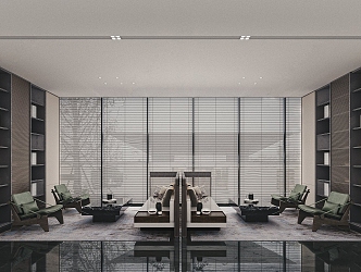 Interior of sales office in modern reception area 3d model