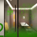 Green Glass Door Decorative Stickers With Creative Icons IDEA Lettering And Number 2