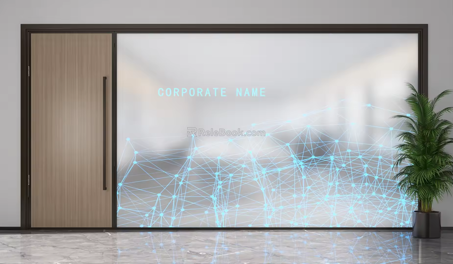 Glass high partition model 3d model