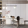 Modern Dining Table and Chair Combination 3d model