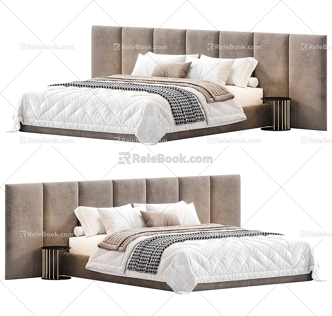 Modern Double Bed 3d model