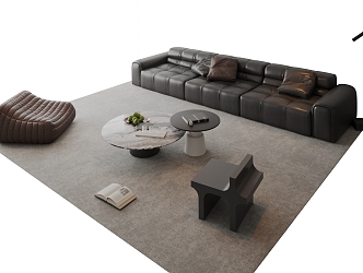 Modern Italian Sofa Combination Sofa Coffee Table Combination Side Table Coffee Table Multi-Person Sofa Single Person Sofa Living Room Sofa Jewelry Ornaments 3d model