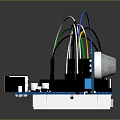 Electronic Circuit Components On Breadboard With LED Lights And Connecting Wires