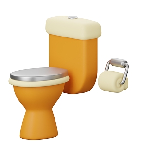 Modern Toilet Cartoon Toilet 3d model