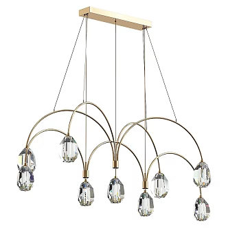 Modern chandelier faceted cut crystal 3d model
