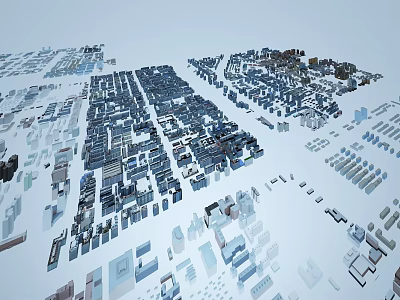 Surrounding building, city background, simple model building, bird's eye view, bird's eye view, planning location landscape 3d model