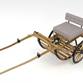 Carriage ancient means of transport rickshaw hand-pulled cart 3d model