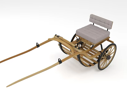 Carriage ancient means of transport rickshaw hand-pulled cart 3d model