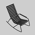 Modern Leisure Chair With Rocking Base Metal Frame And Slat Back Design
